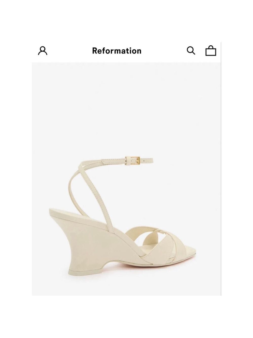 New Reformation Margo Wedge Sandal in Beige 8 - Picture 6 of 8